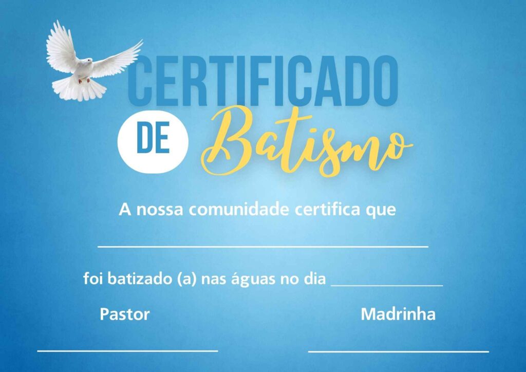 modelo de certificado de batismo para impirimir